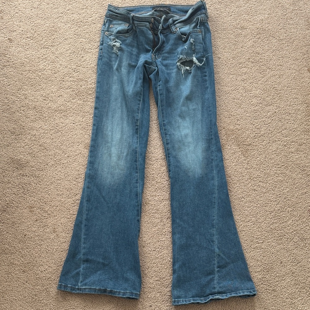 Aeropostale Cassie Blue Distressed Flare Jeans